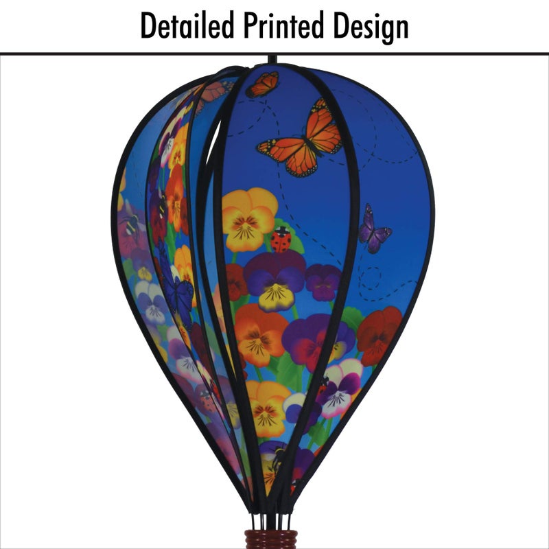 In the Breeze 0988 Spring Pansies Hot Air Balloon Wind Spinner-Outdoor Hanging Decoration - Image 2